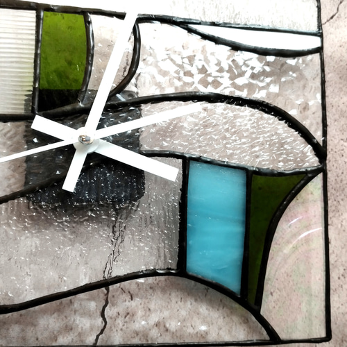 壁掛け時計 ステンドグラス雑貨 ハンドメイド時計 インテリア雑貨