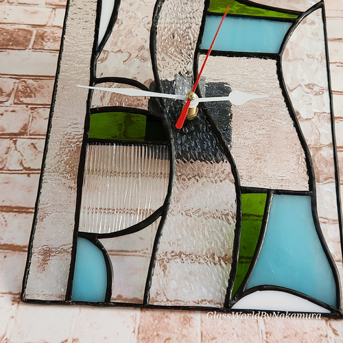 壁掛け時計 ステンドグラス雑貨 ハンドメイド時計 インテリア雑貨