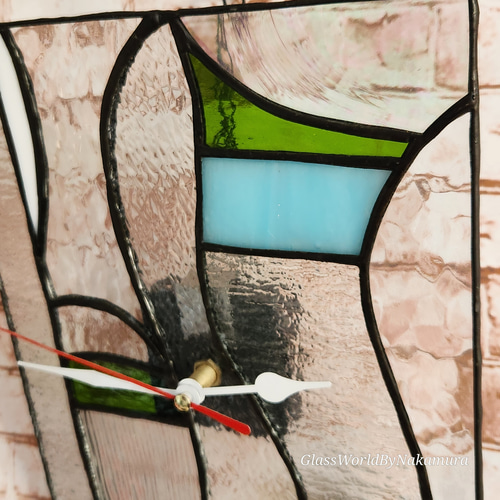 壁掛け時計 ステンドグラス雑貨 ハンドメイド時計 インテリア雑貨