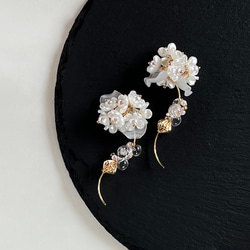 非常適合新娘❤️小搖曳花朵可供選擇❤️耳環配件透明金花[093] 第1張的照片