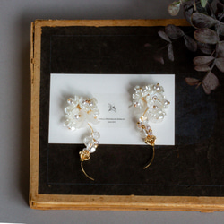非常適合新娘❤️小搖曳花朵可供選擇❤️耳環配件透明金花[093] 第2張的照片