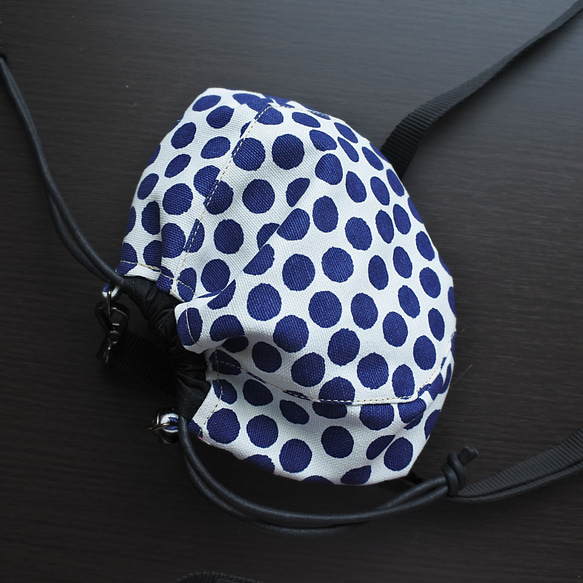 ［送料無料］巾着ポシェット青ドット 6枚目の画像