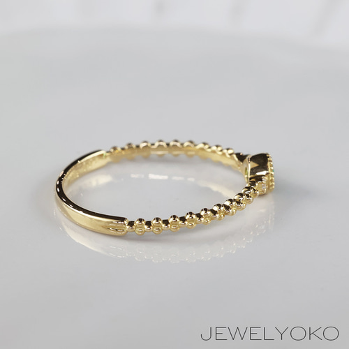 creamer限定商品！】エメラルド K18 ゴールド リング 石3㎜ 緑