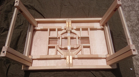 木製 折りたたみローテーブル　七輪 ビルトイン 15枚目の画像