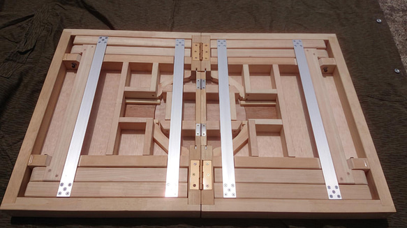 木製 折りたたみローテーブル　七輪 ビルトイン 16枚目の画像