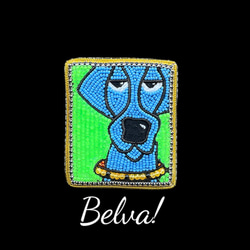 ビーズ刺繍のブローチ　-額縁シリーズ　犬- picture frame 1枚目の画像