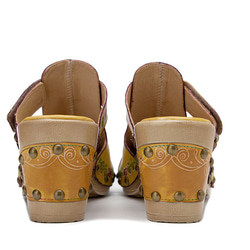 女式真皮鞋獨特鞋涼鞋拖鞋高跟鞋黃色 23 厘米-26 厘米 #761⭐免運費⭐ 第17張的照片