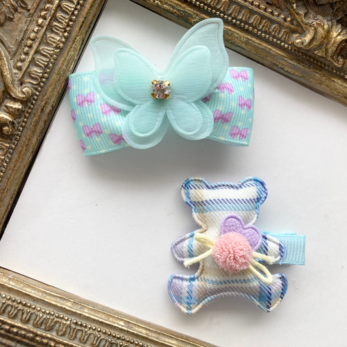 再出品【ふわふわハート】ベビーヘアクリップ　キッズヘアクリップ　ヘアゴム② 再出品【ふわふわハート】ベビーヘアクリップキッズヘアクリップ