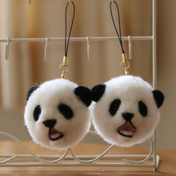 パンダのストラップ 2個セット 羊毛フェルト その他雑貨 ちび工房 通販