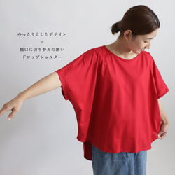 初夏ＳＡＬＥ　　度詰め天竺コットンTシャツ生地　燕尾裾　変形  カットソー チュニック オーバーシャツH89B 3枚目の画像