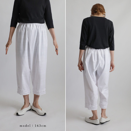 ラスト2 2023夏PRICE 85cm ギマ擬麻コットン小花フリル裾