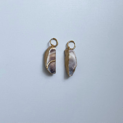 oyster shell stainless pierce 牡蠣殻×金継ぎフープピアス ゴールド サージカルステンレス 1枚目の画像