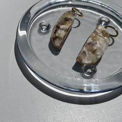 oyster shell stainless pierce 牡蠣殻×金継ぎフープピアス ゴールド サージカルステンレス 3枚目の画像