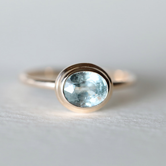 11号】一点物〈one-off〉K10◇ライトブルーサファイアリング 10金 指輪  