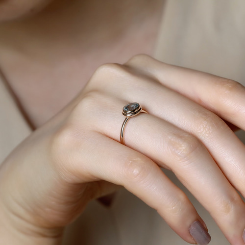 11号】一点物〈one-off〉K10◇ライトブルーサファイアリング 10金 指輪  