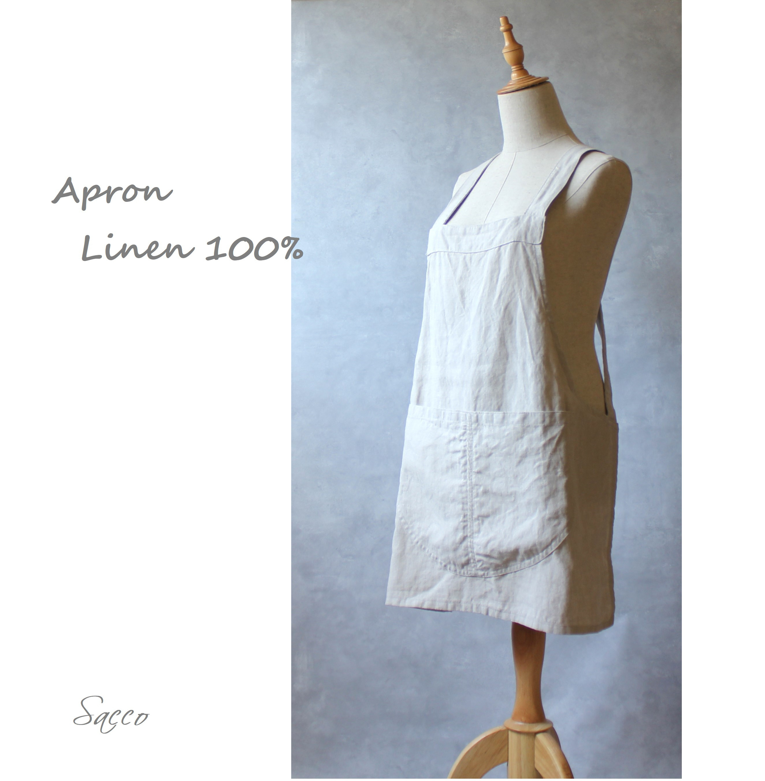 エプロン／ショート丈【フラックス】リネン100％