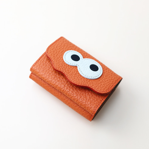 オレンジ/キョロメミニウォレット】思わず誰かに見せたくなる