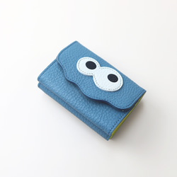 [藍色/Kyorome迷你錢包]你會想向某人展示它/簡約可愛的緊湊型三折錢包 第2張的照片