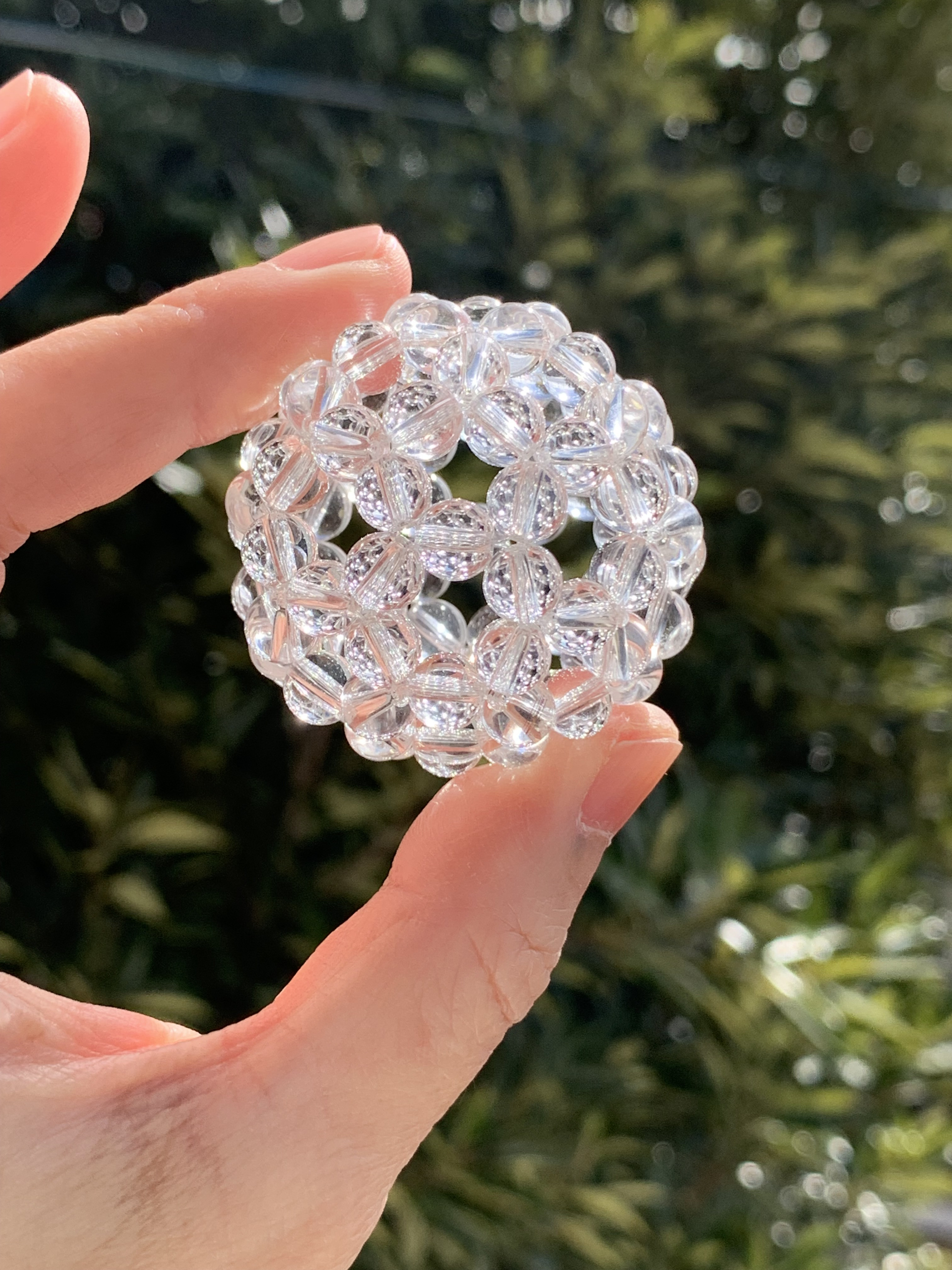 【受注生産】天然水晶　AAA　Lサイズ　6mm　神聖幾何学フラーレン