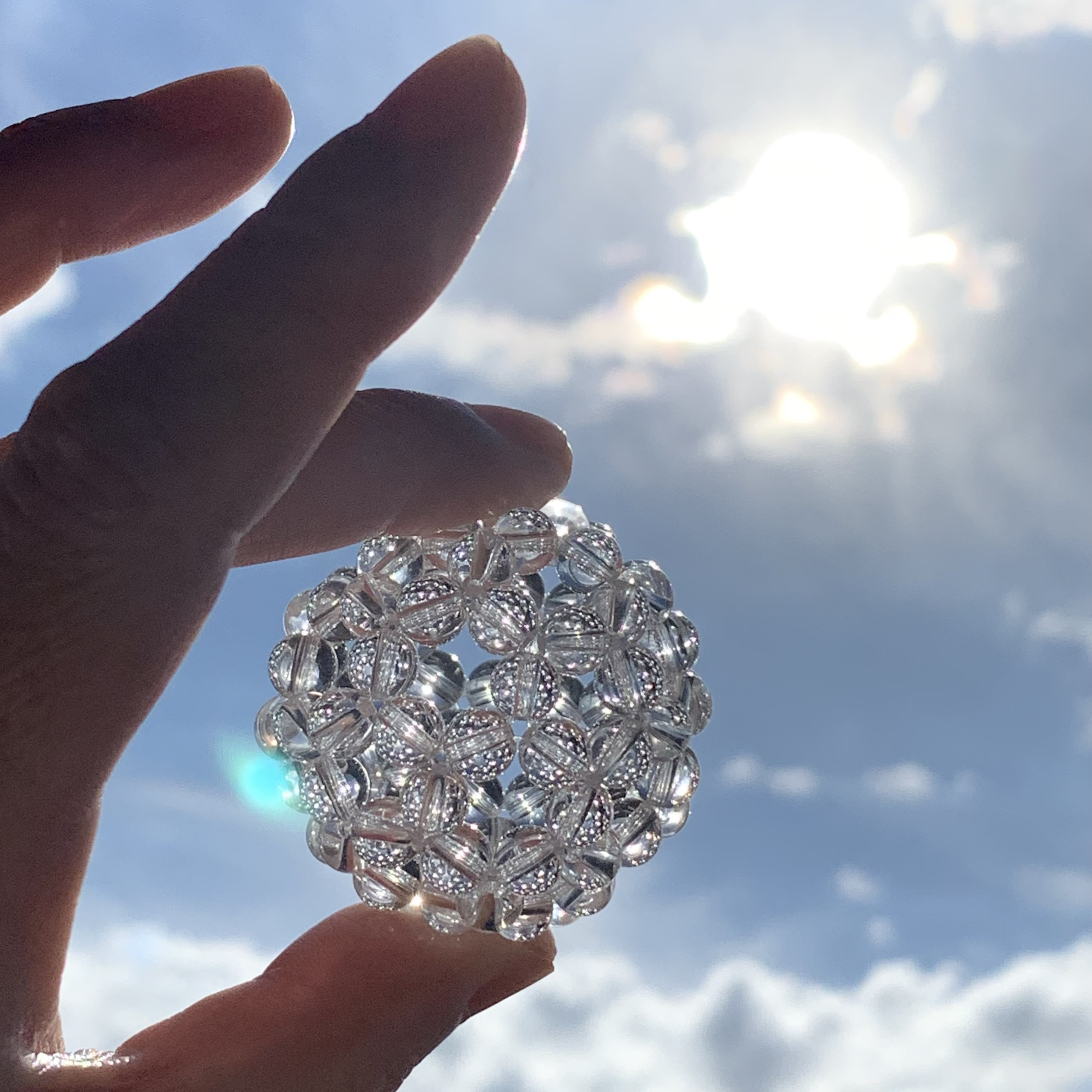 【受注生産】天然水晶　AAA　Lサイズ　6mm　神聖幾何学フラーレン