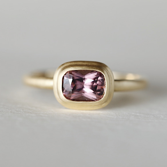 11号】一点物〈one-off〉K18◇ピンクジルコン1.05ct 18金 指輪