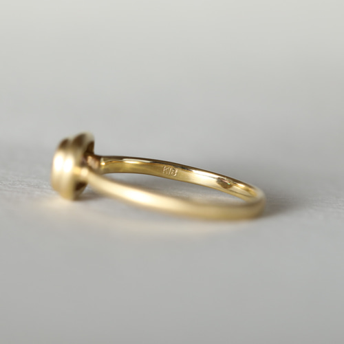 Kaya ♦︎14kgfピーチピンクドラゴンスケールカービングPT 11号】一点物〈one-off〉K18◇ピンクジルコン1.05ct 18金 指輪