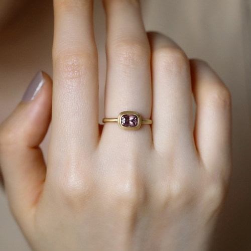 11号】一点物〈one-off〉K18◇ピンクジルコン1.05ct 18金 指輪