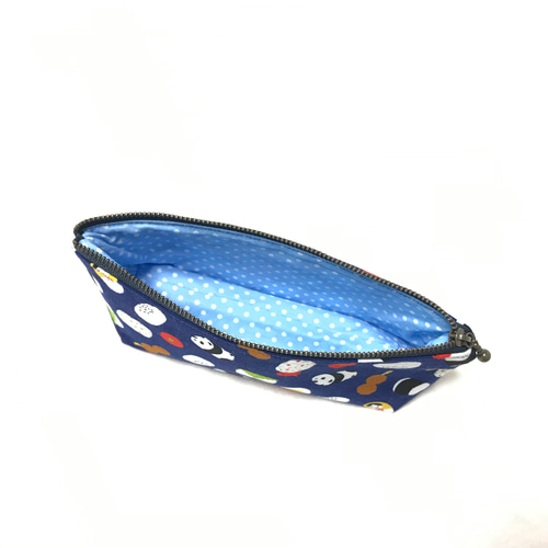 おにぎりとパンダさんのポーチ☆ペンケース☆ネイビー ポーチ  