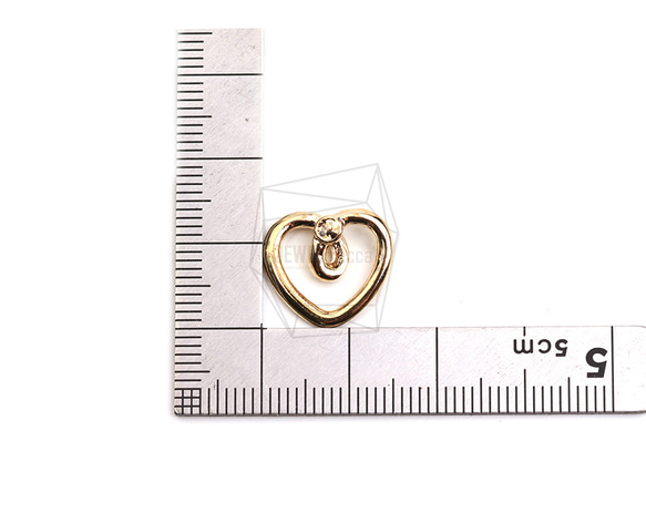 ERG-2450-G【2個入り】ハートピアス/Heart  Ear Post/ 13.6mm x 15mm 5枚目の画像