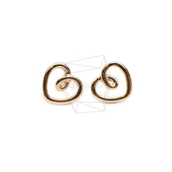 ERG-2450-G【2個入り】ハートピアス/Heart  Ear Post/ 13.6mm x 15mm 1枚目の画像