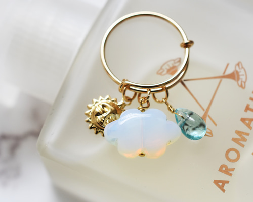 限定数のみ】お天気シリーズ オパライトクォーツ 14KGFスライドリング