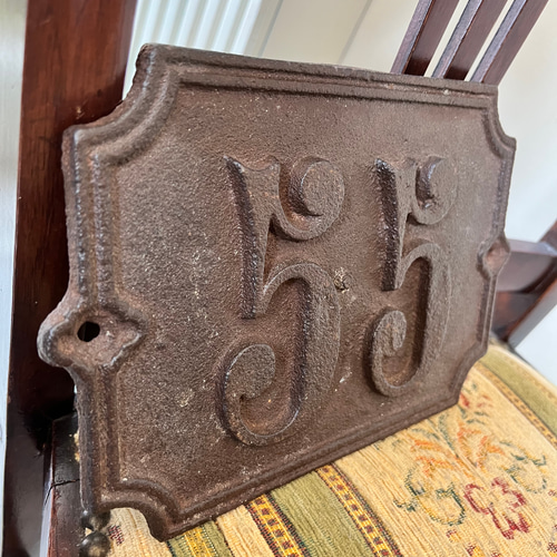 英国買い付け♪アンティーク アイアン製 大きなナンバープレート「55