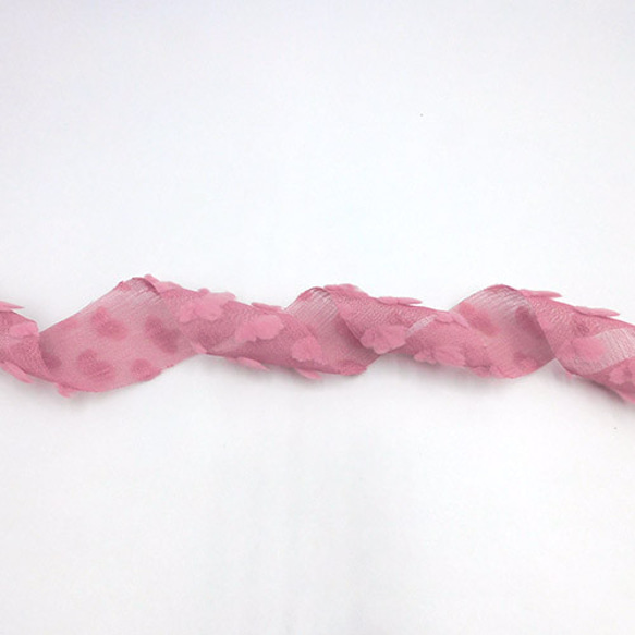 ガーゼレース クラウドリボン（Rose / ローズ）38mm×2m 2枚目の画像