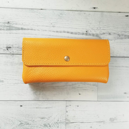 ★新品★dritto 1 コンパクト長財布 革財布 イエロー イタリアレザー これまでにない新構造！究極にシンプルでコンパクトな長財布「dritto 1