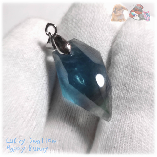 グリーンブルーフローライト 蛍石 fluorite ペンダント ネックレス No 