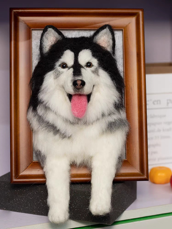 手作りひつじフェルト犬　プレゼント　 2枚目の画像