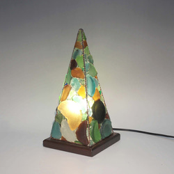 シーグラスのランプ　ピラミッドランプ L-16 6枚目の画像