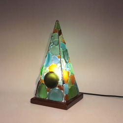 シーグラスのランプ　ピラミッドランプ L-16 4枚目の画像