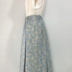 うさぎ　綿100　スカート　83ｃｍ丈　ブルー系　ゴムウエスト　フリーサイズ 3枚目の画像