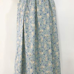 うさぎ　綿100　スカート　83ｃｍ丈　ブルー系　ゴムウエスト　フリーサイズ 2枚目の画像
