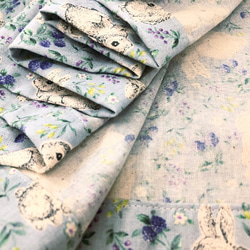 うさぎ　綿100　スカート　83ｃｍ丈　ブルー系　ゴムウエスト　フリーサイズ 11枚目の画像