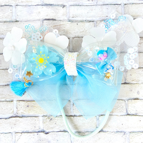 クリアチュールリボン（狐花タッセル/ライトブルー）for キッズ