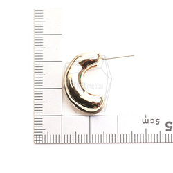 ERG-2455-G [2 件] L 形耳環、L 形柱耳環/18mm x 22mm 第5張的照片