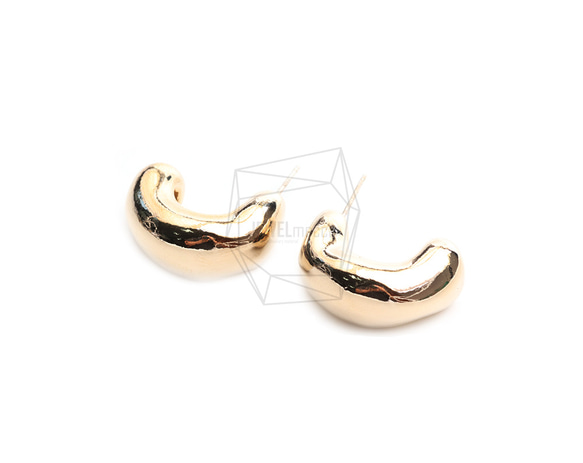 ERG-2455-G【2個入り】Lシェイプピアス,L shape post Earring/18mm x 22mm 2枚目の画像