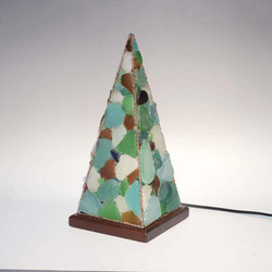 シーグラスのランプ　ピラミッドランプ L-19 8枚目の画像
