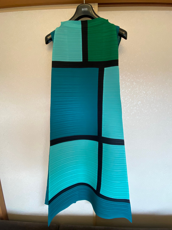 pleats please ワンピース チュニック 緑 グリーン ノースリーブ 美品