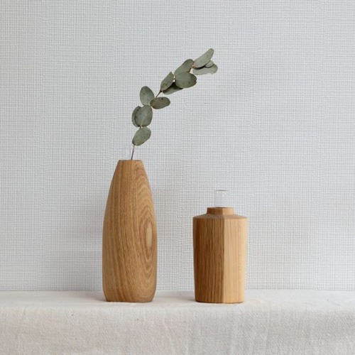 種類おまかせ】ろくろのフラワーベース Lサイズ 一輪挿し 花瓶 木製