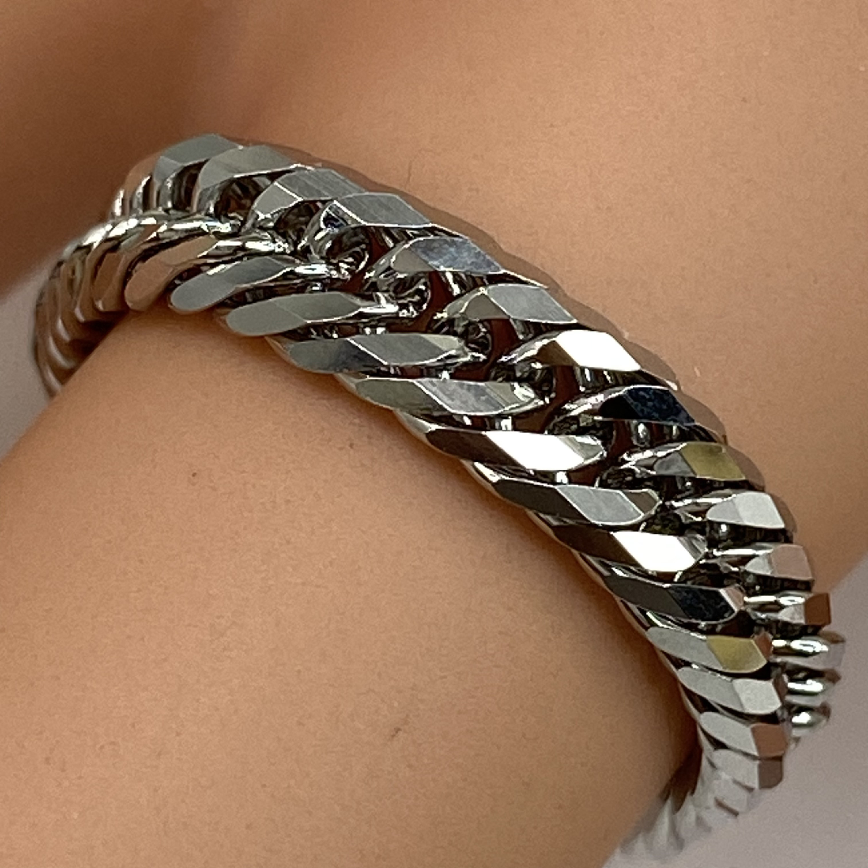 pt850 プラチナチェーンリング　トリプル喜平12面　幅4.4ミリ　線径0.73ミリ　サイズ13号（サイズ12）