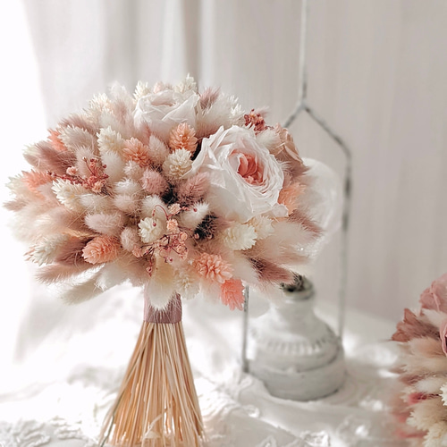 ラグラスのフワフワブーケ ウエディングブーケ ブーケ 前撮り