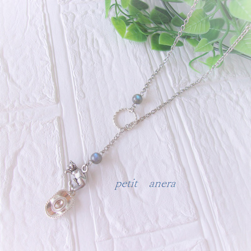 濃いピンク系統 天然石ラブラドライト ラリエット | ccfl.ie